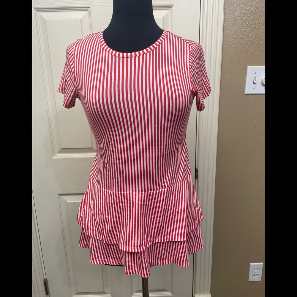 Michael Kors red and white striped shirt - Picture 1 of 9